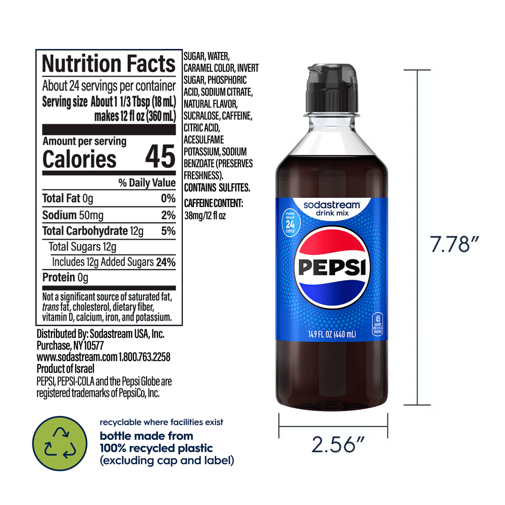 Sodastream Pepsi Drink Mix 4 Pack 440ml – 6