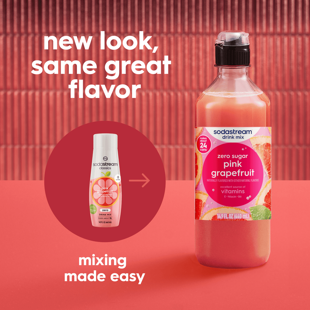 Sodastream Classics® Pink Grapefruit Zero Sugar Drink Mix 4 Pack 440ml – 5