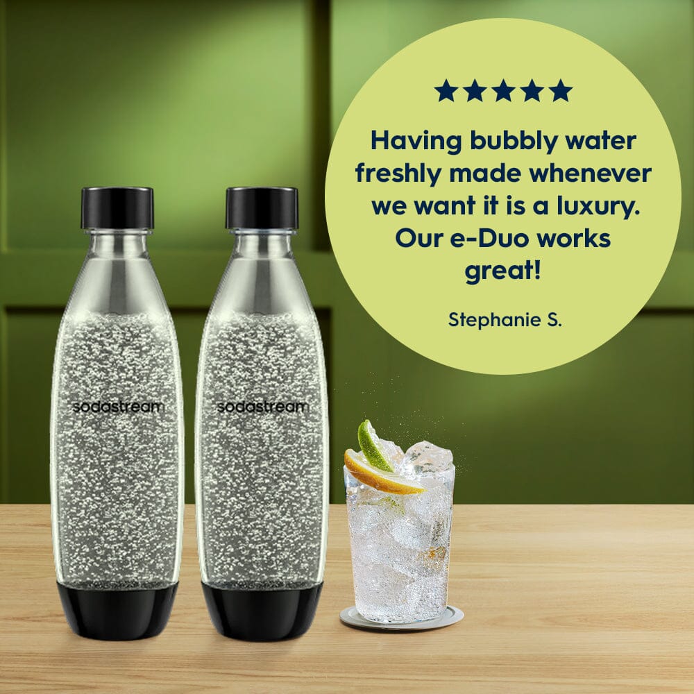 Sodastream Slim Sparkling Water Bottle Twin Pack Black 33.8 oz – 2